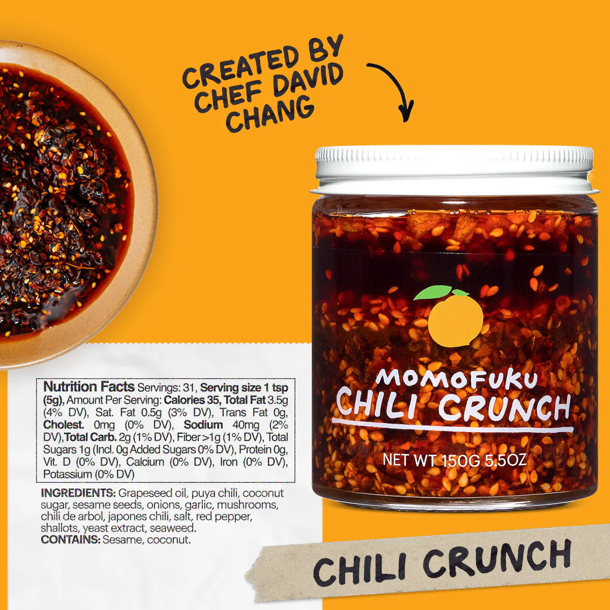 Momofuku aceite de chilli crunch x 150 gr