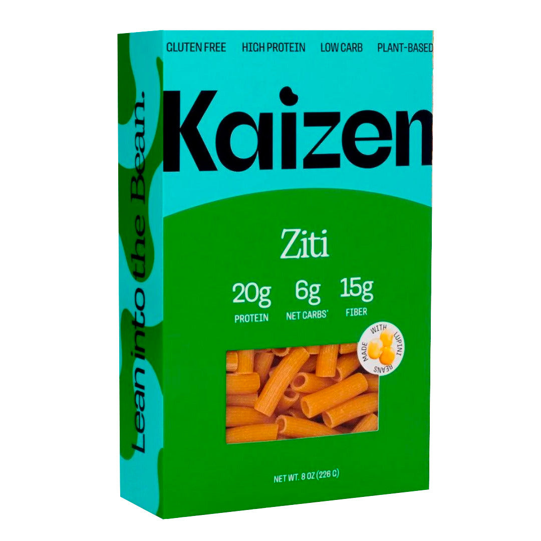 "Pasta Fusilli Keto Kaizen Food Company 226 gr, baja en carbohidratos, alta en proteínas, y sin gluten."